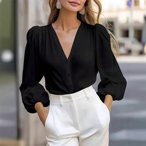 v neck elegant formal tops