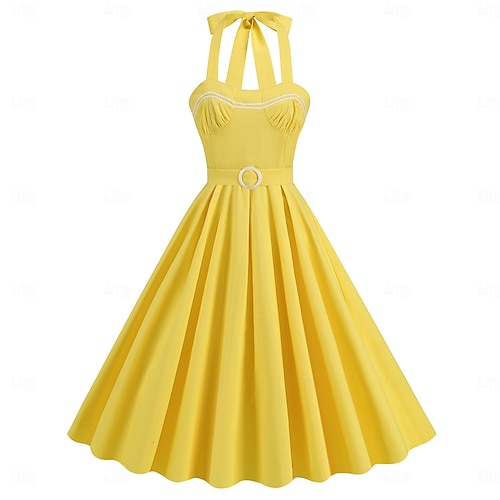 Vintage Inspired Midi A-Line Dress Swing Dress Sleeveless A-Line Fancy Dress  Women's Carnival Valentine's Day Masquerade Vacation Dailywear Bachelorette  Party Adults' Dress Homecoming Dresses Spring 2026 - 45.99