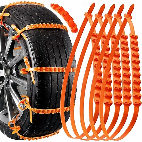 Chaînes à neige universelles réutilisables en polyéthylène antidérapant (10/20/30 pièces) – chaînes de traction universelles pour pneus d'hiver, compatibles avec voitures, SUV et camions. Installation facile et durable. Aide précieuse pour la conduite hiv