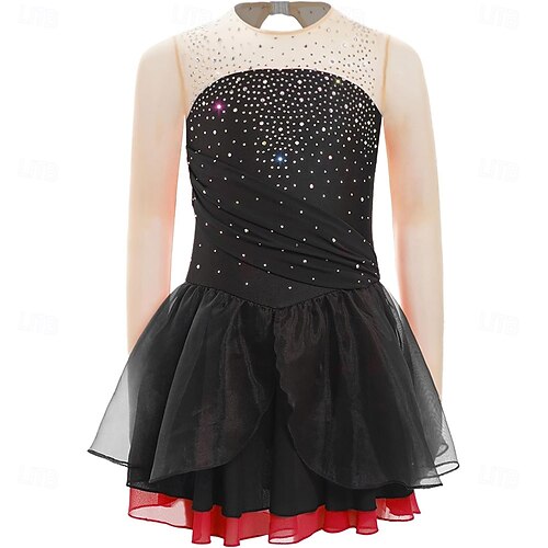 black and pink figure skating dress IceDress Figure Skating Dress - Thermal