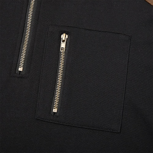  Homens Quarter Zipper Hoodie Moletom Tático Preto Com Capuz Tecido Zíper Desportos e Ar livre Casual Diário Roupa de rua Legal Roupa de Esporte Outono Primavera & Outono Roupa Moletons Moletons Manga