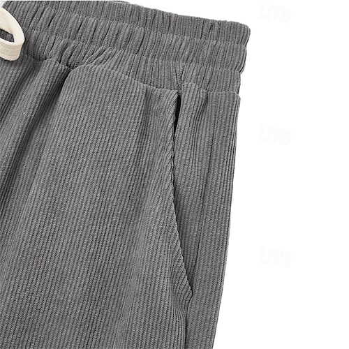  Homens Calça de moletom com pernas largas Calças Calças de Veludo Calças largas Calça casual Com Cordão Cintura elástica Tecido Listrado Pavio Humido Respirável Comprimento total Esportes Casual