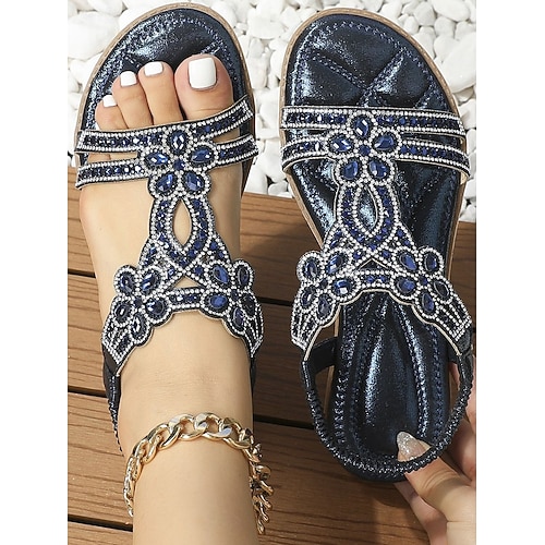 silver flat dress sandals for wedding Veaul 2026 Sparkly Silver Rhinestone Flat Pointed Toe Wedding Shoes 2024 Wedding Sandals High Heels