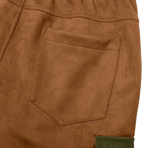  Homens Calças Cargo Calças Calças de Veludo Calças de camurça sintética Calça casual Bolsos Cintura elástica Bolso multi Tecido Conforto Macio Comprimento total Ao ar livre Casual Diário Férias Moda
