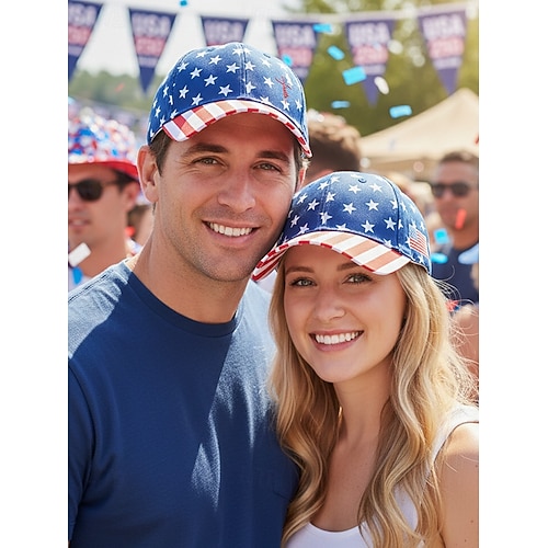  Yhdysvallat 250-vuotisjuhlan naisten polyesterinen baseball-lippalakki USA-lipun printillä useita kuosisia saatavilla ihanteellinen USA:lle itsenäisyyspäivälle ja rentoon päivittäiseen käyttöön