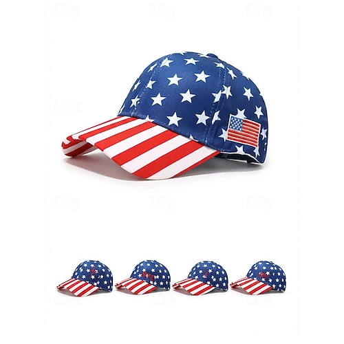  Yhdysvallat 250-vuotisjuhlan naisten polyesterinen baseball-lippalakki USA-lipun printillä useita kuosisia saatavilla ihanteellinen USA:lle itsenäisyyspäivälle ja rentoon päivittäiseen käyttöön