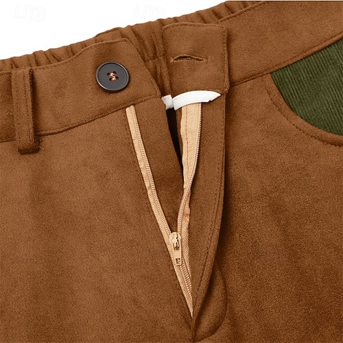  Homens Calças Cargo Calças Calças de Veludo Calças de camurça sintética Calça casual Bolsos Cintura elástica Bolso multi Tecido Conforto Macio Comprimento total Ao ar livre Casual Diário Férias Moda