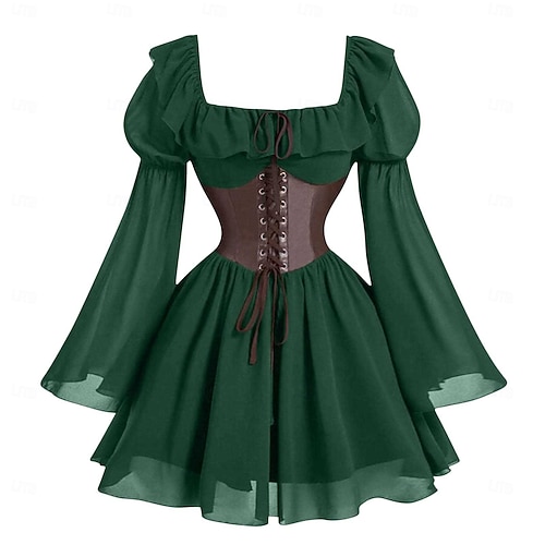 short sleeve renaissance dress Amazon.com: Women's Renaissance Dress Vintage Square Neck Short Sleeve Victorian Dress Lace Ruffle Medieval Ball Gowns Costumes : Clothing, Shoes & Jewelry