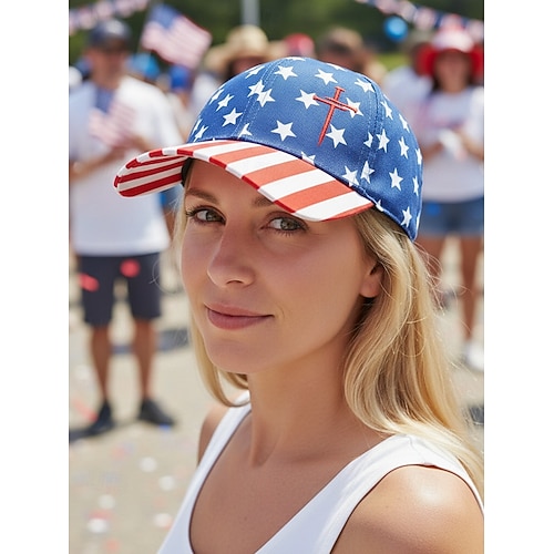  Yhdysvallat 250-vuotisjuhlan naisten polyesterinen baseball-lippalakki USA-lipun printillä useita kuosisia saatavilla ihanteellinen USA:lle itsenäisyyspäivälle ja rentoon päivittäiseen käyttöön