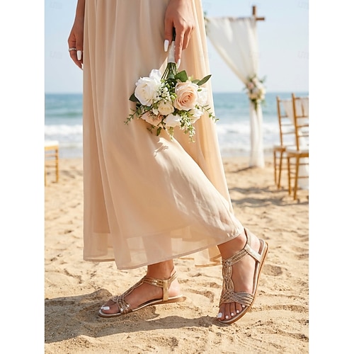 gold dress sandals flat Gold Women's Huarache Sandal main image 0