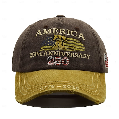 Egyesült Államok 250. Évfordulós Kalap Hímzett Hazafias Sapka Függetlenség Napja Ünneplés USA Zászló Mintázat Tökéletes Hazafias Ajándék Férfiaknak és Nőknek Félévforduló