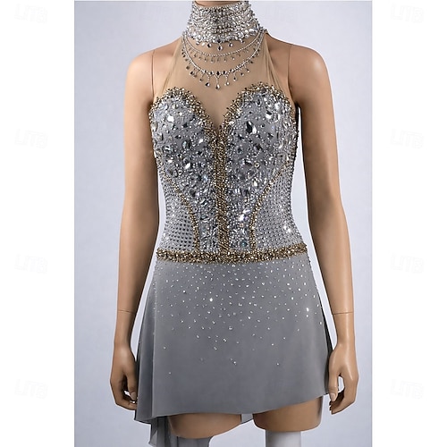 grey figure skating dress Grey thermal dress ANGELINA for figure skating  Roy Skating