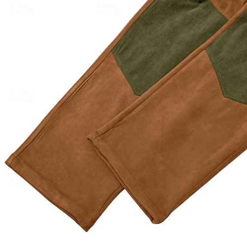  Homens Calças Cargo Calças Calças de Veludo Calças de camurça sintética Calça casual Bolsos Cintura elástica Bolso multi Tecido Conforto Macio Comprimento total Ao ar livre Casual Diário Férias Moda