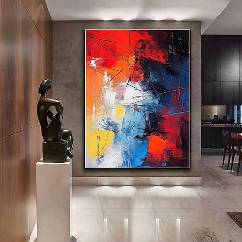 2026年 手描きの抽象油絵、キャンバス壁アート、抽象画、オリジナル