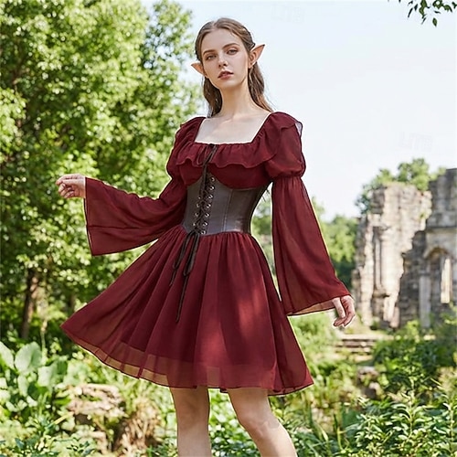 renaissance dress short Green Short Sleeve Renaissance Dress