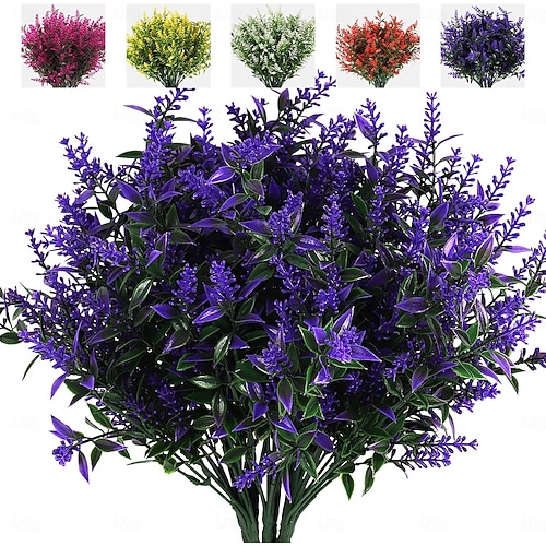 8 Bndel knstliches Grn, Lavendel, knstliche Strucher, UV-bestndige  Blumen, Hngepflanzgef, Blumenzaun, Innen- und Auendekoration,  Hochzeitstischblumenarrangement, Brautstraufller 2026 - $13.99