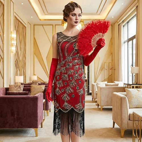 red flapper dress plus size 1920s Red Evelyn Plus Size Gatsby Dress  Flapper Boutique