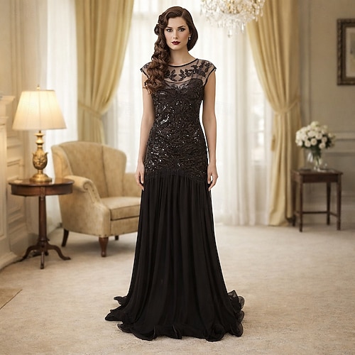 roaring 20s prom dresses Roaring 20s 1920s Ankle Length Dress Evening Dress Prom Dress Sleeveless  The Great Gatsby Plus Size Wedding Guest Sequins Fancy Dress Women's  Carnival Masquerade Prom Evening Party Event / Party 2026