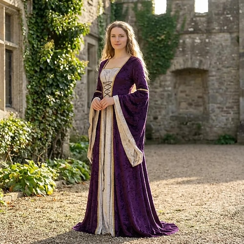 purple medieval dress Milady - Elegant Costume Game of Thrones Stained Blackberry Kirtle Dress L