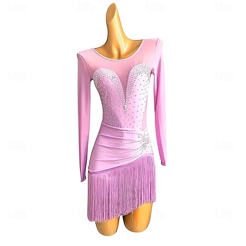 Latin Dance Latin Salsa Dance Dress Rhinestone Tassel Women's Training Performance Long Sleeve Spandex Polyester 2026 - $192.99 Latin Dance Latin Salsa Dance Dress Rhinestone Tassel Women's Training Performance Long Sleeve Spandex Polyester 2026 - $192.99