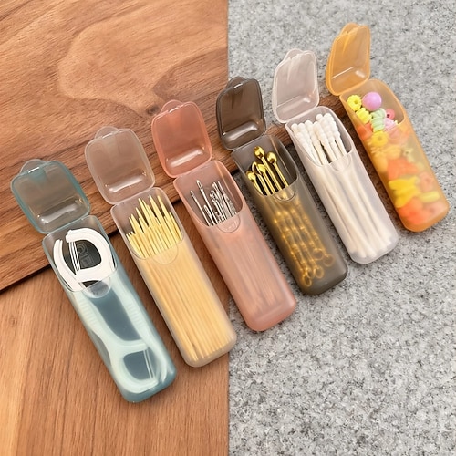 4/6 tragbare Aufbewahrungsboxen (Farbe zufllig), Organizer fr Kleinteile,  Zahnstocher, Zahnseide, Pillen und Schmuck, Etuis fr Wattestbchen und  Nadeln, Reise-Organizer-Set 2026 - 10.97