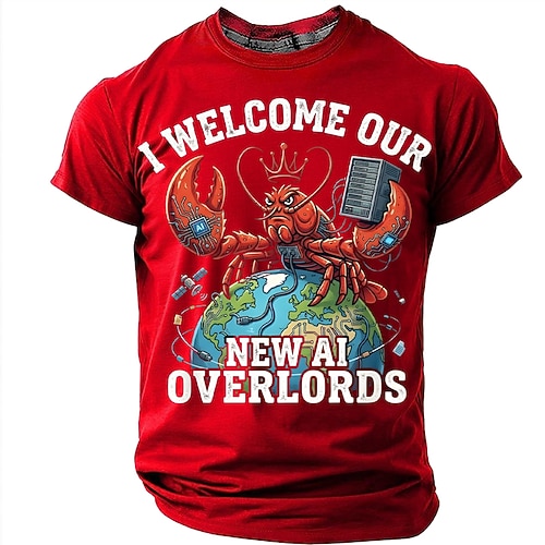 Herren Lustiger Slang T Shirt Kurzarm T-Shirt 3D-Druck Rundhalsausschnitt Hemd Mode Täglich Täglich Straße Rote Sommer Frühling Bekleidung S M L XL