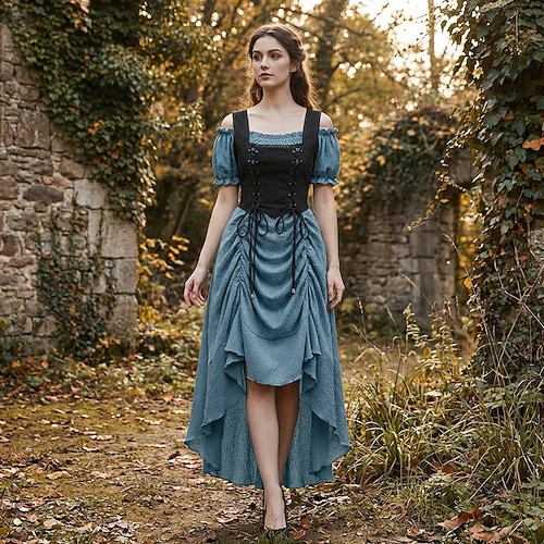 renaissance fairy dress Pixie Fairy Womens Renaissance Costume - 2Pc. Chemise/Underbust Corset - Medieval Fantasy Cosplay