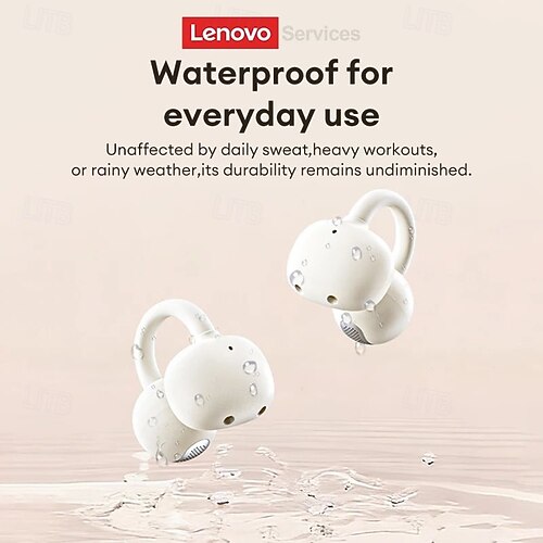 Lenovo Open Ear Clip on Wireless Earbuds, Bluetooth 6.0 Headphones