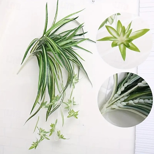 1pc 60CM Large Artificial Hanging Plants, Fake Spider Plants for Home  Indoor Decor, Fake Greenery for Home Garden Office Wedding Decoration 2026  - $9.99
