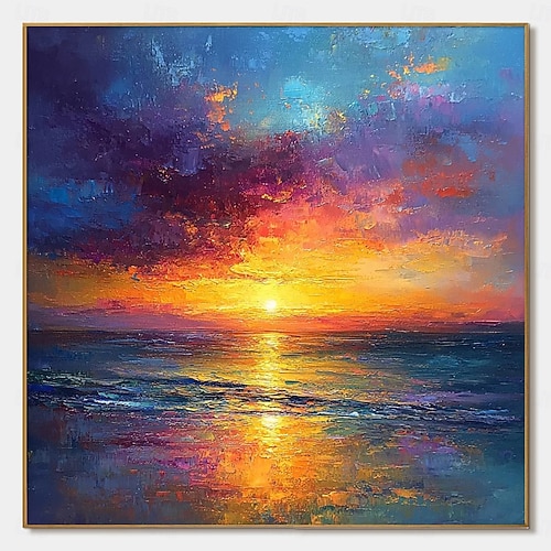 2026年 鮮やかな夕焼けの海景油絵 コレクション – JP ¥15029