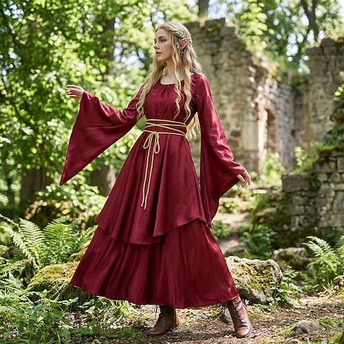 fantasy theme party dress Purple Elf Fantasy Dress - Golden Rome Greek Goddess - Fairy Evening Dress