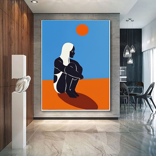 抽象油彩画『イス』 椅子絵 抽象画 Mbeng Pouka 作の椅子 - オリジナル シュルレアリスム