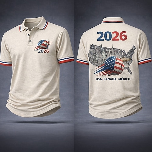 2026年 2026年サッカーワールドカップ 男性用 サッカー ポロシャツ