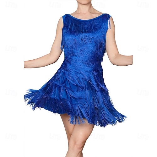 Women's Royal Blue Latin Dance Dress - Tiered Fringe Mini Dress for Salsa, Cha Cha, Samba - Professional Ballroom Performance Wear 2026 - $220.49 Women's Royal Blue Latin Dance Dress - Tiered Fringe Mini Dress for Salsa, Cha Cha, Samba - Professional Ballroom Performance Wear 2026 - $220.49