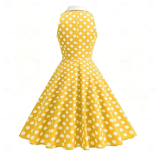 40s 50s Vintage レーヨン ワンピース ドレス ロカビリー 2026年 1950年代風 レトリ／ヴィンテージ ロカビリー 正午 ドレス