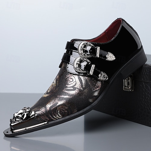 mens black dress shoes with silver buckle Men's Buckle Dress Shoes
