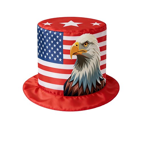 Amerikanischer Zylinder mit Flagge für Männer, Frauen und Kinder – patriotischer Onkel-Sam-Hut – Kostümaccessoire zum 4. Juli, dem Unabhängigkeitstag