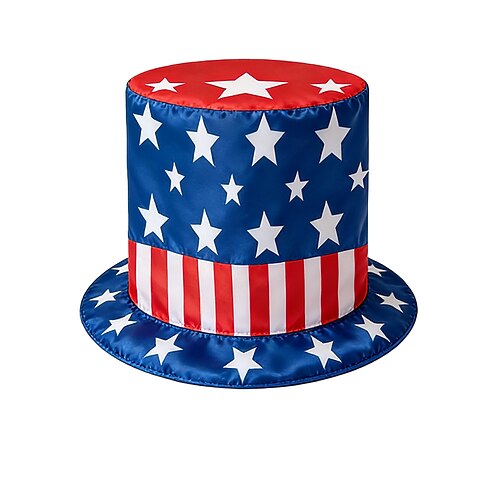 Amerikanischer Zylinder mit Flagge für Männer, Frauen und Kinder – patriotischer Onkel-Sam-Hut – Kostümaccessoire zum 4. Juli, dem Unabhängigkeitstag