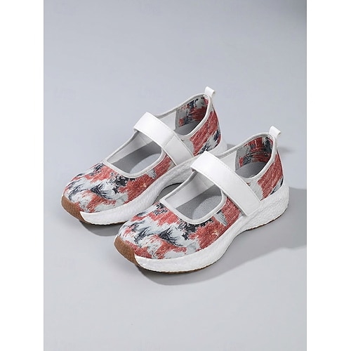 Women's Denim Tie-Dye Mary Jane Sneakers – Lightweight Walking