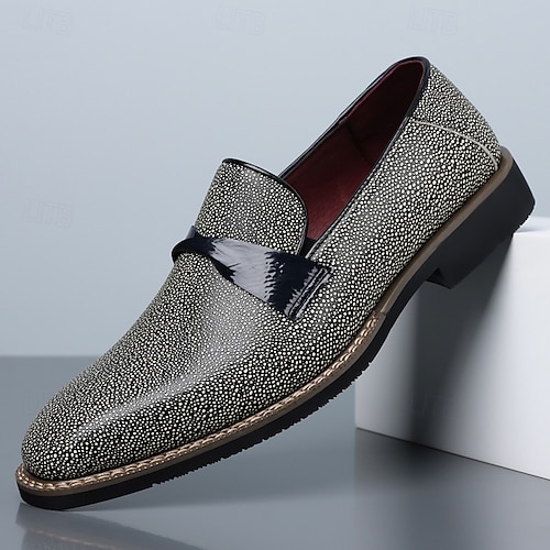mens silver glitter dress shoes Cosidram Men's Glitter Dress Shoes Metallic Sequins Tuxedo Luxury Gold Buckle Loafers Slip-on Wedding Party Shoes, Size: 11, Silver
