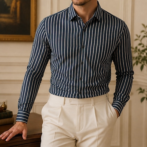 light in the box dress shirts Pinpoint Box Check Blue Non-iron Dress Shirt | Cotton Shirts