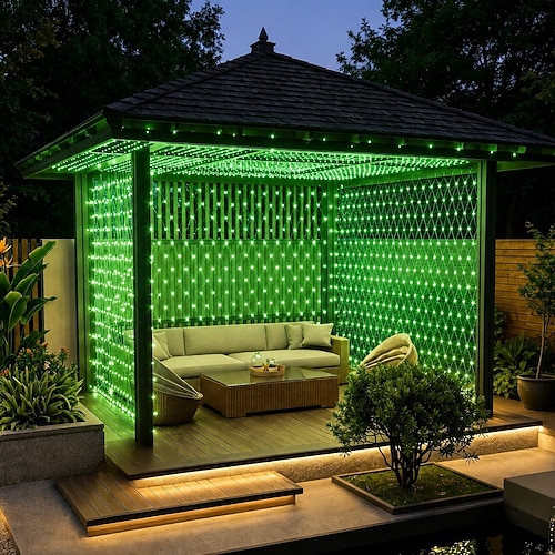 LED-Netz-Lichterkette ip65 6mx4m 3mx2m LED-Lichterkette für flexible Netze 880led 200led Mesh-Lichterkette für Gartenhof bunte Dekoration EU-US-UK-Stecker ac110v 220v 230v 2026