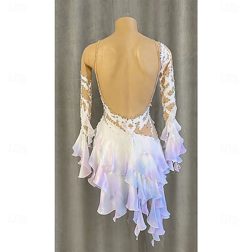 Figure Skating Dress Women's Ice Skating Dress White Patchwork Asymmetric Hem High Elasticity Training Competition Skating Wear Classic Crystal / Rhinestone Long Sleeve Ice Skating Figure Skating 2026 - $277.19 Figure Skating Dress Women's Ice Skating Dress White Patchwork Asymmetric Hem High Elasticity Training Competition Skating Wear Classic Crystal / Rhinestone Long Sleeve Ice Skating Figure Skating 2026 - $277.19
