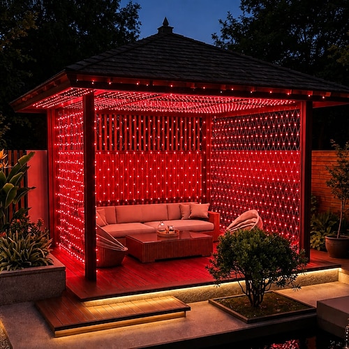 LED-Netz-Lichterkette ip65 6mx4m 3mx2m LED-Lichterkette für flexible Netze 880led 200led Mesh-Lichterkette für Gartenhof bunte Dekoration EU-US-UK-Stecker ac110v 220v 230v 2026