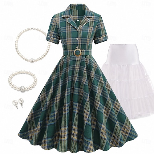 1950s style homecoming dresses Vintage 1950s Style V-neck Off The Shoulder Tea Length Ball Gowns Party Dresses