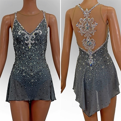 grey figure skating dress Grey thermal dress ANGELINA for figure skating Roy Skating