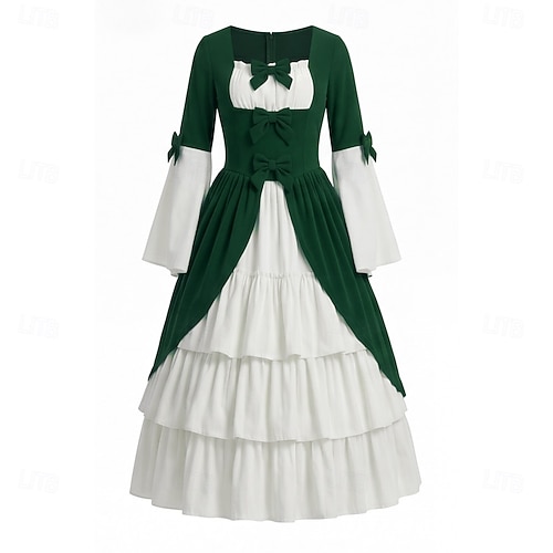Retro Vintage Medieval Renaissance Dress Long Sleeves Princess Square Neck Fancy Dress Women's Fantasy Christmas Halloween Carnival Party Renaissance Fair LARP Adults' Dress 2026