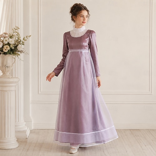 regency dress long sleeve Emerald Green Long Sleeve