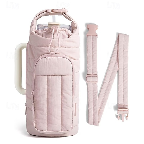 crossbody bag to for travel with water bottle pocket Cosmos Bottle Holder Carrier Case Bag Bottle Sling Bag Pouch Adjustable Shoulder Strap & Pocket, Fits 30 48 oz Bottle Hiking Camping Walking Rear zippered pocket Uncommon Goods | Crossbody Handle