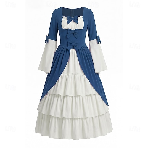 Retro Vintage Medieval Renaissance Dress Long Sleeves Princess Square Neck Fancy Dress Women's Fantasy Christmas Halloween Carnival Party Renaissance Fair LARP Adults' Dress 2026